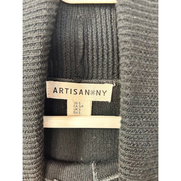 Artisan NY Women's Cuff Cowl Neck Sweater Dress Pullover Gray and Black SZ Small - Picture 7 of 10